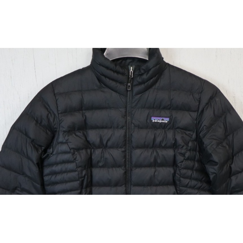 Womens Patagonia Jacket Puffer Black Full Zip Size Small S Goosedown Down Fill - Picture 9 of 9